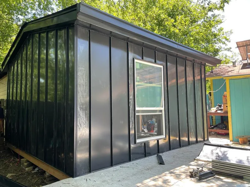 Black standing seam metal wall panels for Metal Roof Installation in Ilion